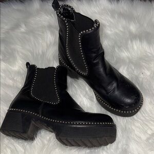 Black Studded Ankle Boots